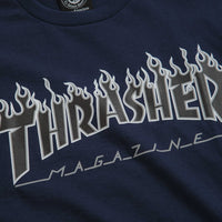 Thrasher Flame Logo T-Shirt - Navy / Black thumbnail