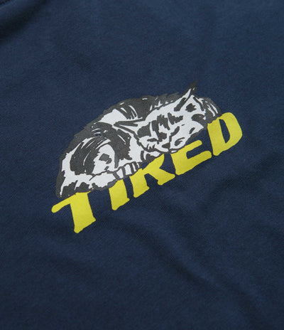 Tired Cat Nap T-Shirt - Navy