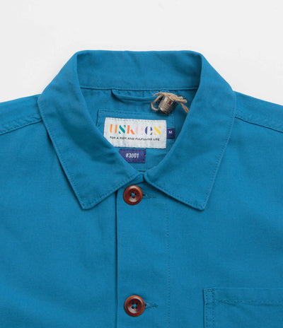 Uskees 3001 Buttoned Overshirt - Bright Blue