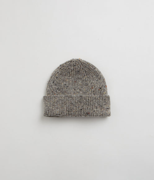 Uskees 4003 Speckled Donegal Wool Beanie - Silver Grey