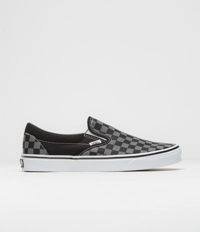 Vans Classic Slip-On Shoes - Black / Pewter Checkerboard