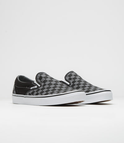 Vans Classic Slip-On Shoes - Black / Pewter Checkerboard