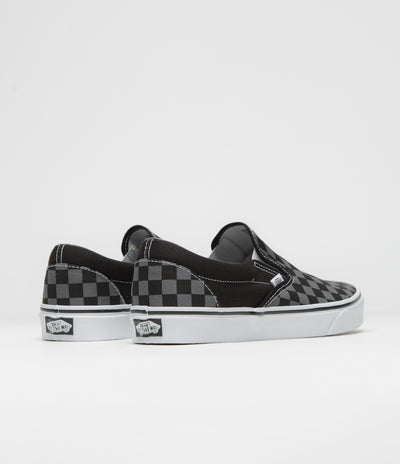 Vans Classic Slip-On Shoes - Black / Pewter Checkerboard