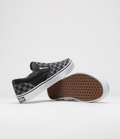 Vans Classic Slip-On Shoes - Black / Pewter Checkerboard