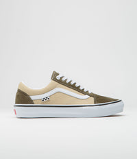 Vans Old Skool Shoes - Dark Olive / White