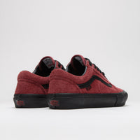 Vans Skate Old Skool Shoes - Hairy Suede Black / Burgundy thumbnail