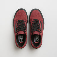 Vans Skate Old Skool Shoes - Hairy Suede Black / Burgundy thumbnail