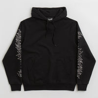 Welcome Barb Sleeve Embroidered Pigment-Dyed Hoodie - Black thumbnail