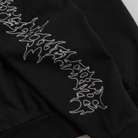 Welcome Barb Sleeve Embroidered Pigment-Dyed Hoodie - Black thumbnail