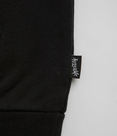 Welcome Barb Sleeve Embroidered Pigment-Dyed Hoodie - Black