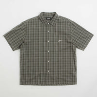 XLarge Embroidered Plaid Short Sleeve Shirt - Olive thumbnail