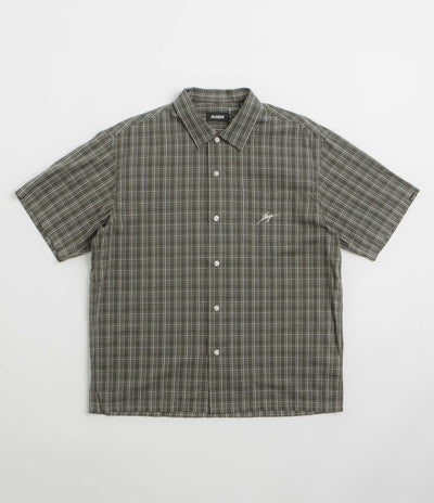 XLarge Embroidered Plaid Short Sleeve Shirt - Olive