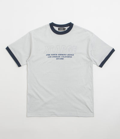 XLarge Store Address Ringer T-Shirt - Grey