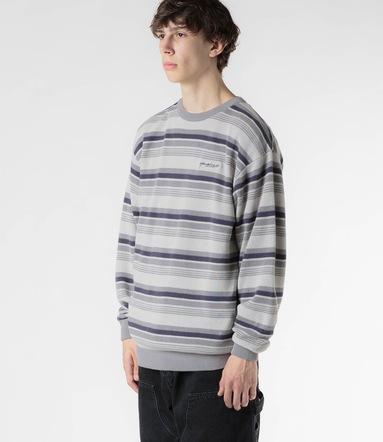 Yardsale Mirage Knit Sweatshirt - White / Grey / Black | Flatspot