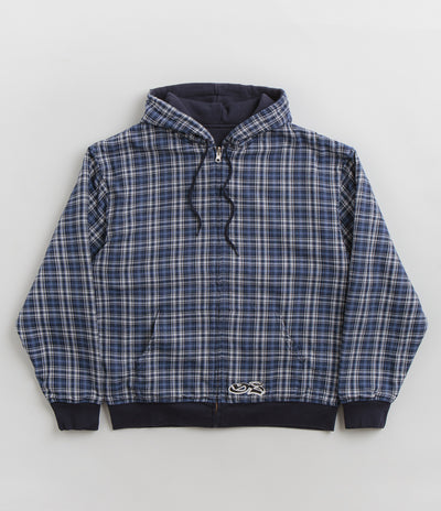 Yardsale Reversible Flannel Hoodie - Blue