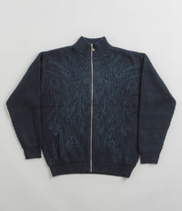 Yardsale Ripper Knit Zip Sweatshirt - Navy | Flatspot