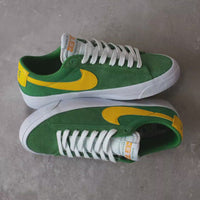 Nike SB Blazer Low Pro GT Shoes - Lucky Green / University Gold - Black - White thumbnail