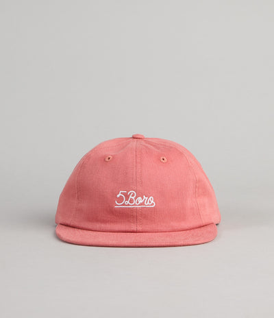 5Boro 5B Script Six Panel Cap - Red