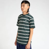 Carhartt Glover T-Shirt - Glover Stripe / Juniper / Wax thumbnail