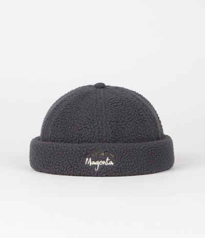 Magenta Sherpa Sailor Beanie - Dark Charcoal