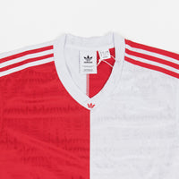 Adidas Checkered Club Long Sleeve Jersey - Vivid Red / Dash Grey thumbnail