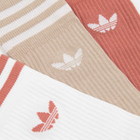 Adidas Crew Socks (3 Pair) - White / Beige / Multi thumbnail