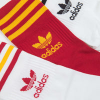 Adidas Mid Cut Crew Socks (3 Pair) - White / White / Team Power Red thumbnail