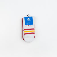 Adidas Mid Cut Crew Socks (3 Pair) - White / White / Team Power Red thumbnail