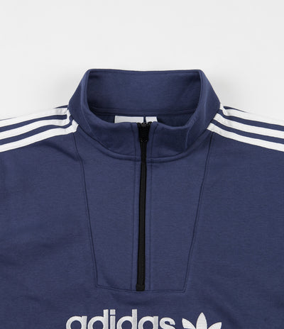 Adidas Modular Quarter Zip Sweatshirt - Tech Indigo / Grey One / White / Black