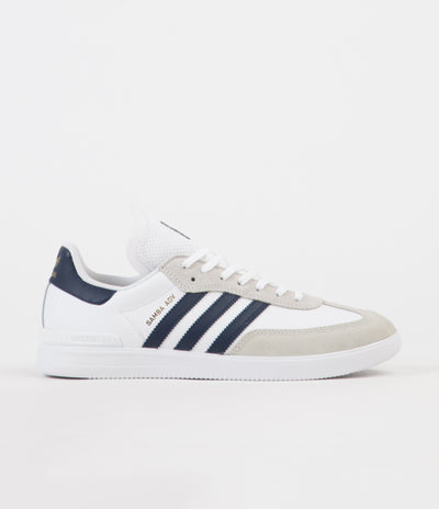 Adidas Samba ADV Shoes - White / Collegiate Navy / Gold Metallic