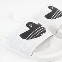 Adidas Shmoofoil Slides - White / Black / White thumbnail