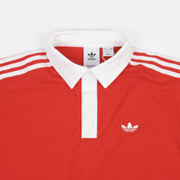 Adidas Solid Rugby Shirt - Vivid Red / White thumbnail