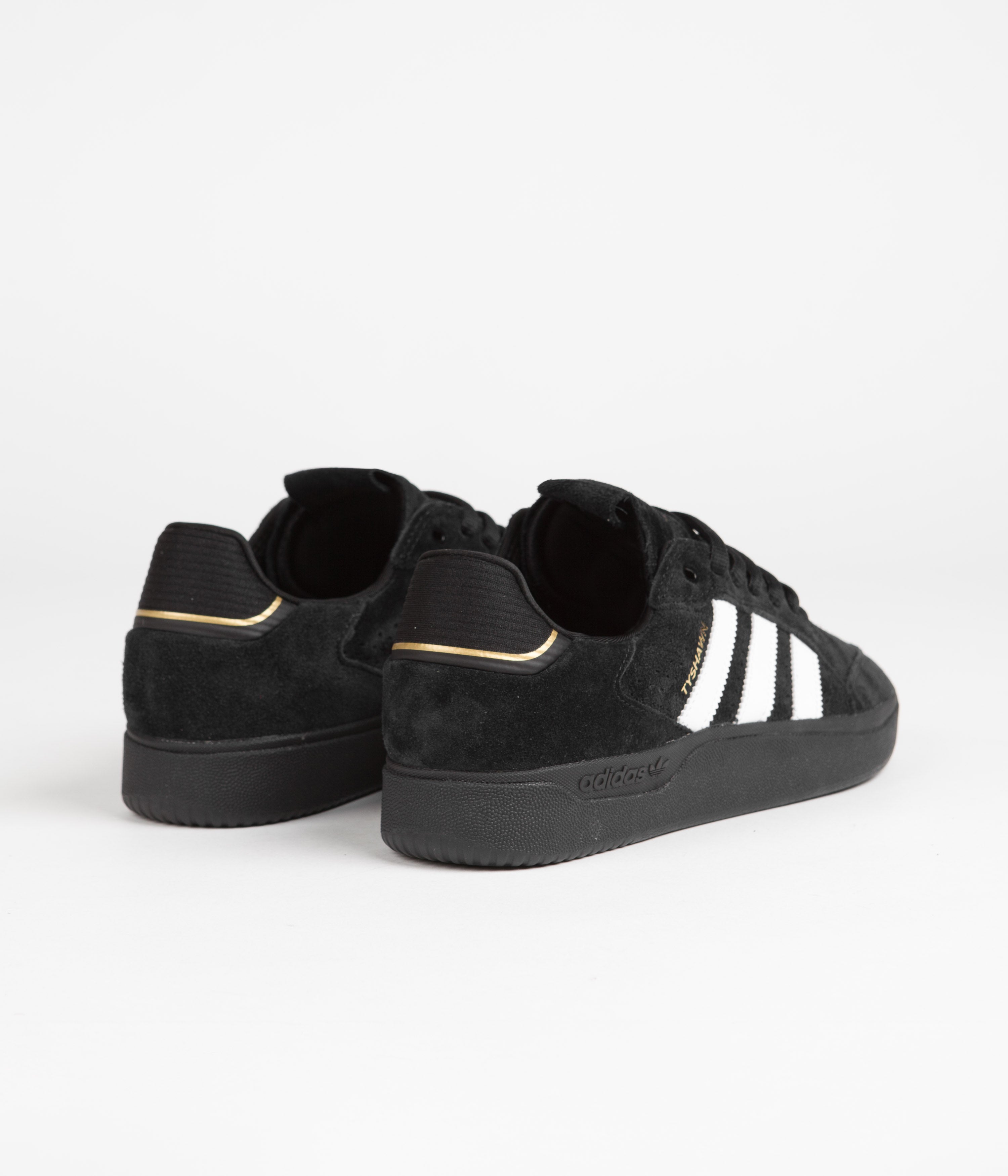 Adidas Tyshawn Low Shoes - Core Black / Cloud White / Gold Metallic ...