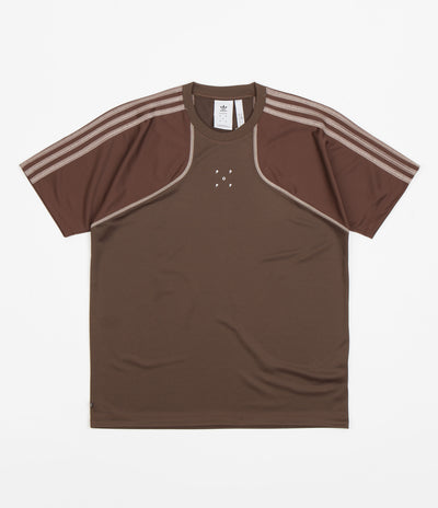 Adidas x Pop Trading Company Tech T-Shirt - Deepest Earth / Auburn / Clay Brown