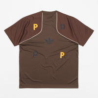 Adidas x Pop Trading Company Tech T-Shirt - Deepest Earth / Auburn / Clay Brown thumbnail