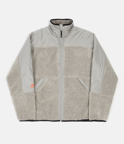 Adidas Zip Fleece - Feather Grey / Orange