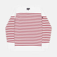 Armor Lux Ladies Admiral Long Sleeve T-Shirt - White / Red thumbnail