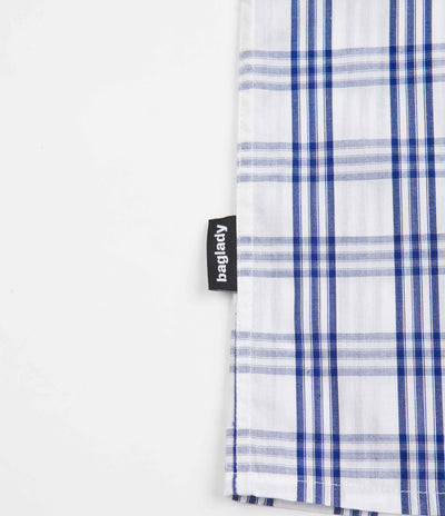 Baglady Bastards Plaid Short Sleeve Shirt - White / Blue