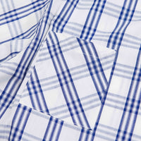 Baglady Bastards Plaid Short Sleeve Shirt - White / Blue thumbnail