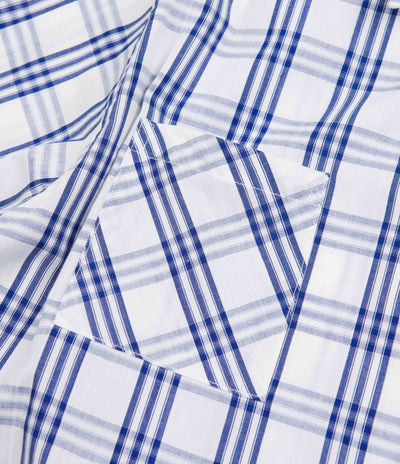 Baglady Bastards Plaid Short Sleeve Shirt - White / Blue