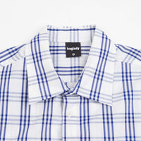 Baglady Bastards Plaid Short Sleeve Shirt - White / Blue thumbnail