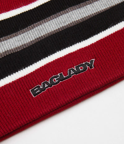 Baglady Eros Striped Beanie - Red / Black