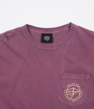 Belief Atlantic Long Sleeve Pocket T-Shirt - Berry