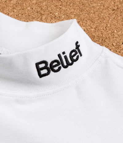 Belief Connect Mock Neck Long Sleeve T-Shirt - White