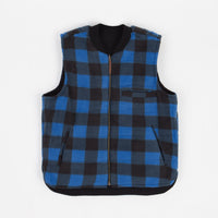 Brixton Abraham Reversible Vest - Black / Blue Buffalo Plaid thumbnail