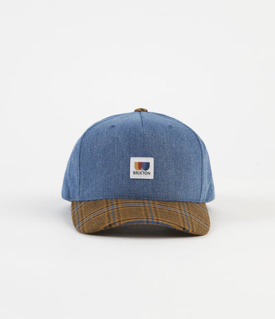 Brixton Alton Snapback Cap - Washed Denim / Blonde Plaid