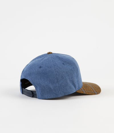 Brixton Alton Snapback Cap - Washed Denim / Blonde Plaid