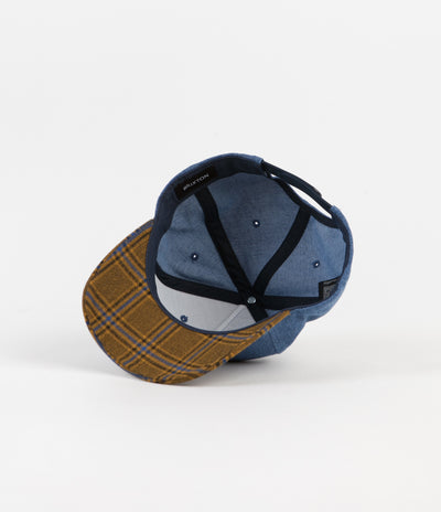 Brixton Alton Snapback Cap - Washed Denim / Blonde Plaid