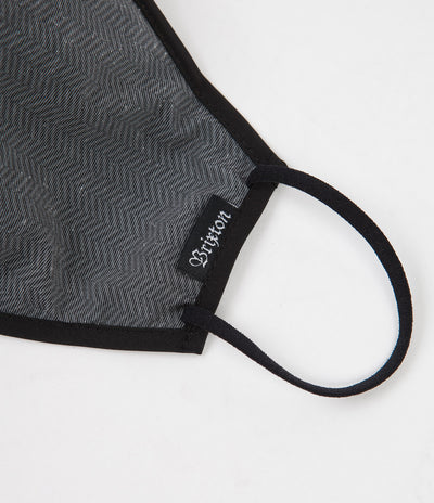 Brixton Antimicrobial Face Mask - Black Herringbone