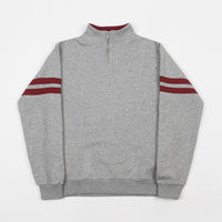 Brixton B-Shield II Intl 1/2 Zip Sweatshirt - Heather Grey / Burgundy thumbnail